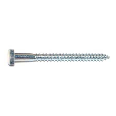 Lag Screw, 1/4 In, 3 In, Steel, Zinc Plated Hex Hex Drive, 15 PK